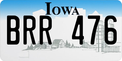 IA license plate BRR476