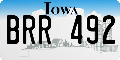 IA license plate BRR492