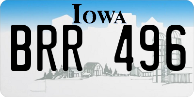 IA license plate BRR496