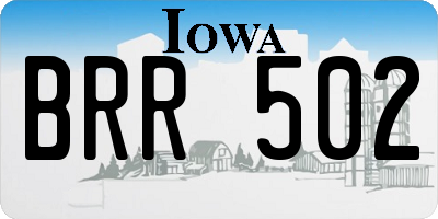 IA license plate BRR502