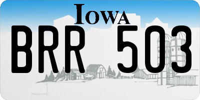 IA license plate BRR503