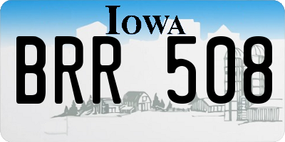 IA license plate BRR508