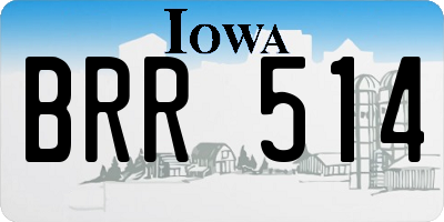 IA license plate BRR514