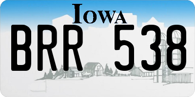 IA license plate BRR538