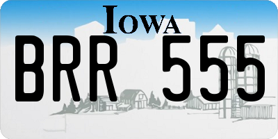 IA license plate BRR555