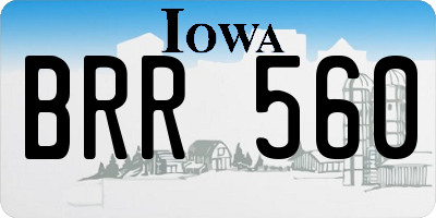 IA license plate BRR560