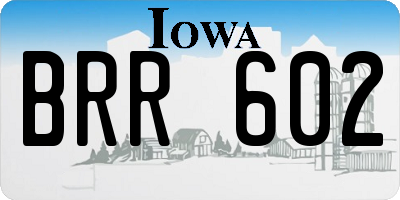 IA license plate BRR602
