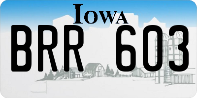 IA license plate BRR603