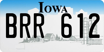 IA license plate BRR612