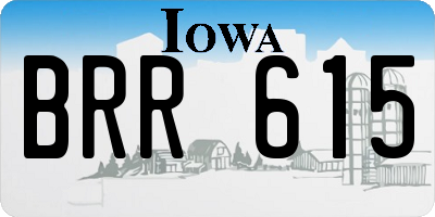 IA license plate BRR615