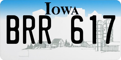 IA license plate BRR617