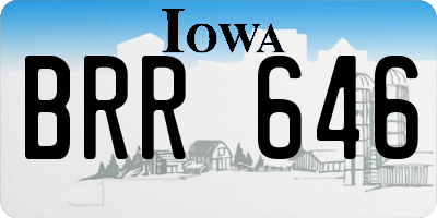 IA license plate BRR646