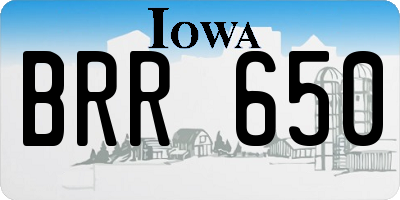 IA license plate BRR650