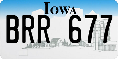 IA license plate BRR677