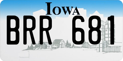 IA license plate BRR681