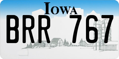 IA license plate BRR767