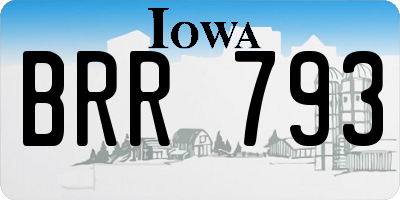 IA license plate BRR793