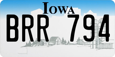 IA license plate BRR794