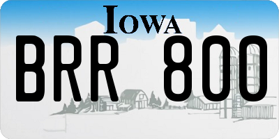 IA license plate BRR800