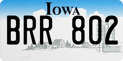 IA license plate BRR802