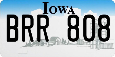 IA license plate BRR808