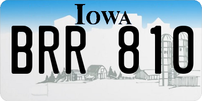IA license plate BRR810