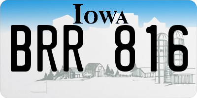 IA license plate BRR816