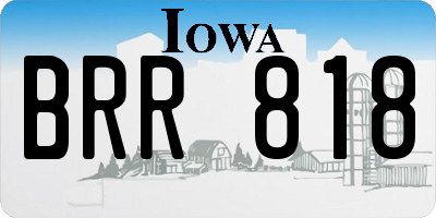 IA license plate BRR818