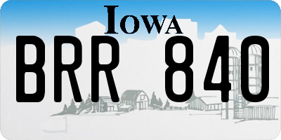 IA license plate BRR840