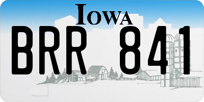 IA license plate BRR841