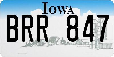 IA license plate BRR847