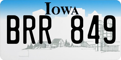 IA license plate BRR849