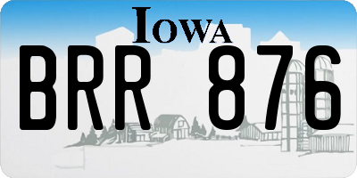 IA license plate BRR876