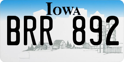 IA license plate BRR892