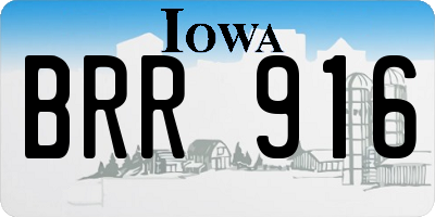 IA license plate BRR916