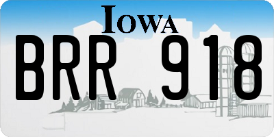IA license plate BRR918