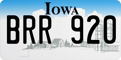 IA license plate BRR920
