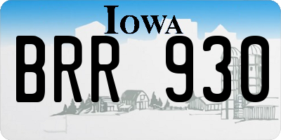 IA license plate BRR930