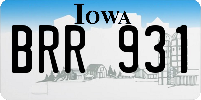IA license plate BRR931
