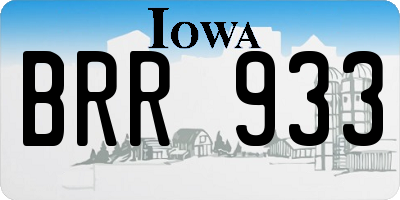 IA license plate BRR933