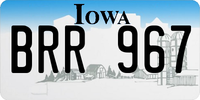 IA license plate BRR967