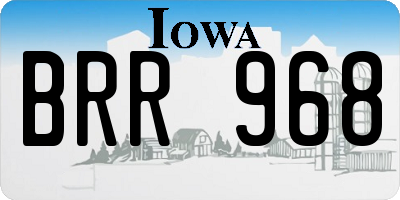 IA license plate BRR968