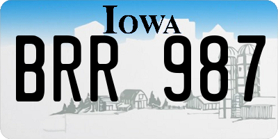 IA license plate BRR987