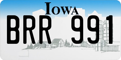 IA license plate BRR991