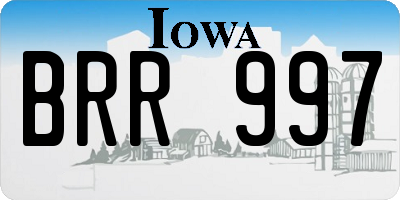 IA license plate BRR997