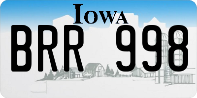 IA license plate BRR998