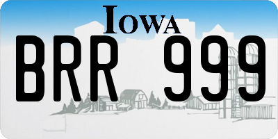 IA license plate BRR999