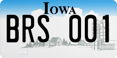 IA license plate BRS001