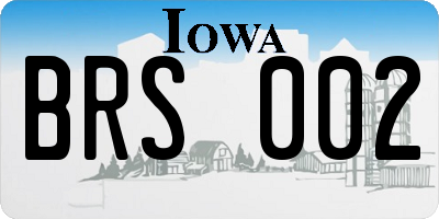 IA license plate BRS002
