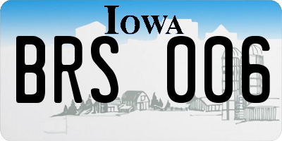 IA license plate BRS006